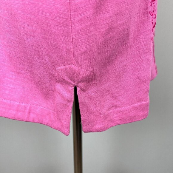 Soft Surroundings Tunic Top Womens Petite‎ Medium PM Pink Embroidered V-Neck 3/4 - Picture 7 of 11